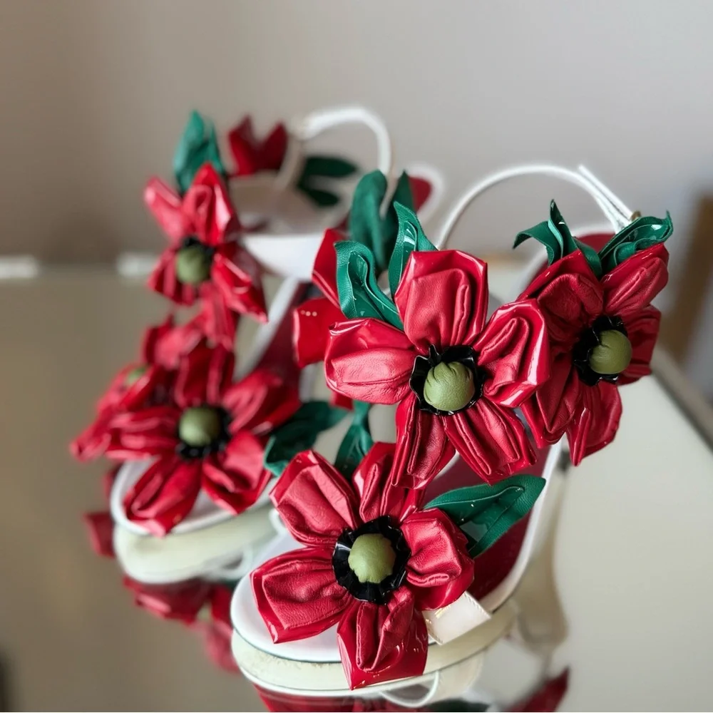 Like new DOLCE & GABBANA Floral Detail High-Heel Sandals $2,495 38.5 - Picture 7 of 14